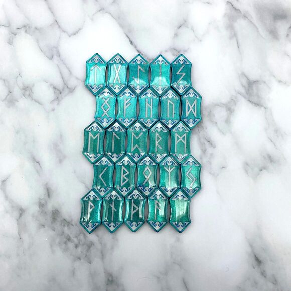 Blue Teal Chrome Runestones - Picture 10 of 11
